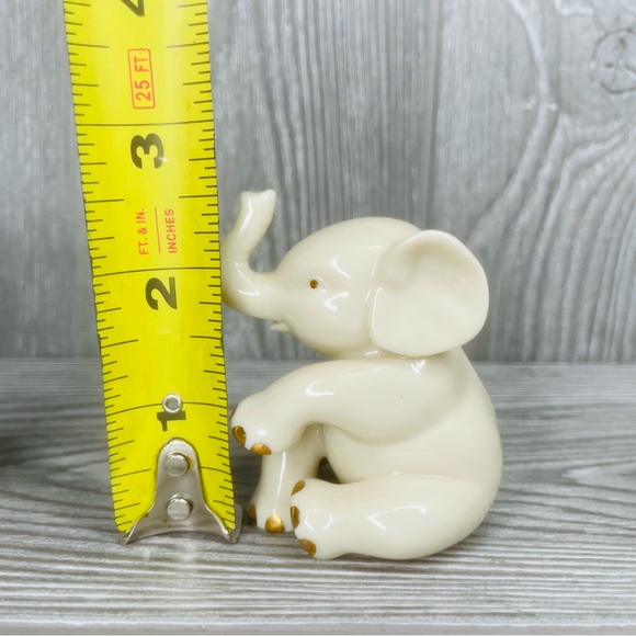 Rare Vintage Lenox Porcelain Elephant Figurines white gold figurine & bowl dish - Picture 10 of 16